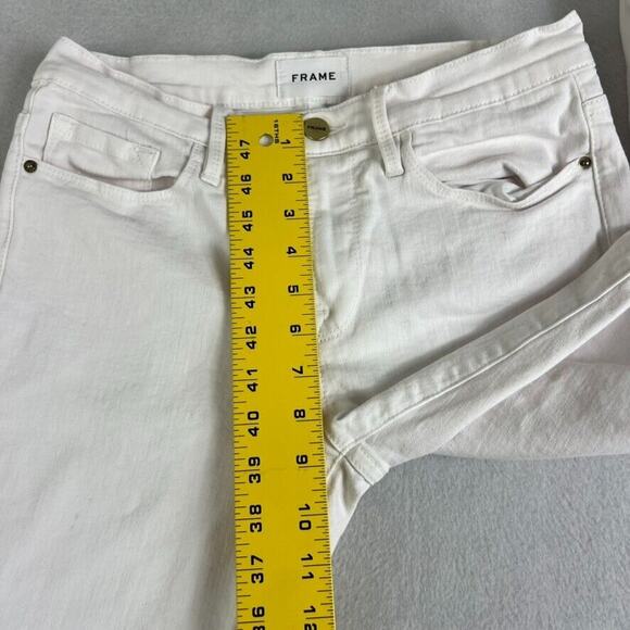 Frame Jeans Womens Size 28 White Le Skinny de Jeanne Crop Cotton Blend - Picture 5 of 11